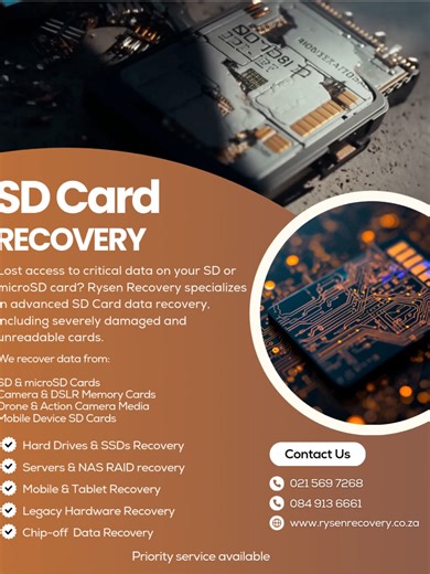 SD cards store precious memories, important documents, and critical media, but they are prone to corruption, accidental deletion, or physical damage. Rysen Recovery specialises in professional SD card recovery, retrieving lost or inaccessible data from all types of SD, microSD, and memory cards. Our experts use advanced recovery techniques in controlled lab environments to recover files safely while maintaining data integrity. Whether your SD card was damaged, formatted, or became unreadable, we