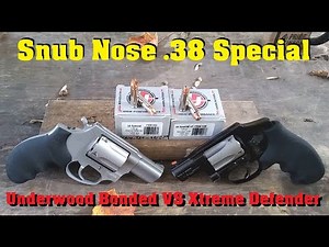 Snub Nose .38 Special Underwood Bonded VS Xtreme Defender