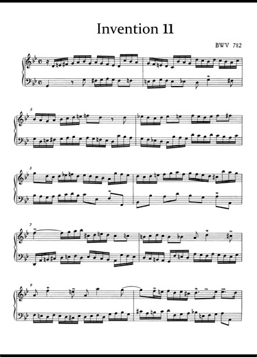 Bach Invention No.11 G-Minor BWV782 / 바흐 인벤션 11번 #piano_notes