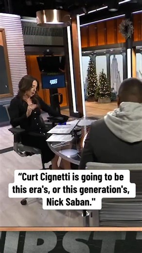 First Take on Instagram: "@realrclark gives flowers to Curt Cignetti 💐"