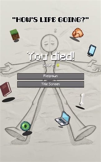 "Life is going great!?" #art #animation #drawing #animationart #minecraft meme.