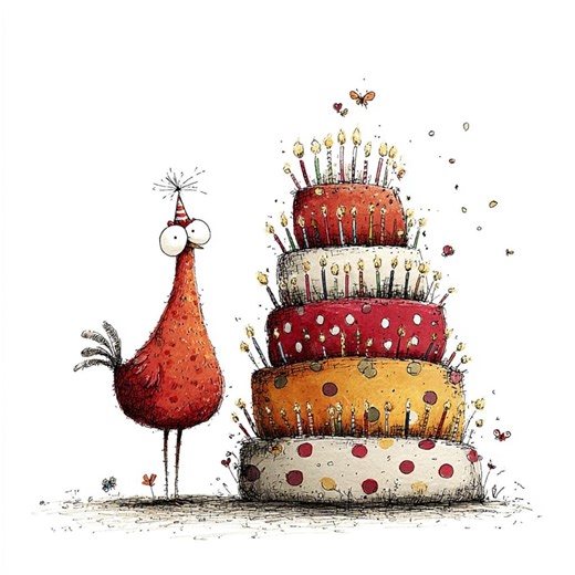 15 Happy Birthday Chicken Clipart (JPG) : Quirky Whimsical Party Art for Birthday Decor - Etsy Canada