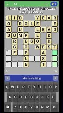 English Crossword Puzzle Easy Level 14
