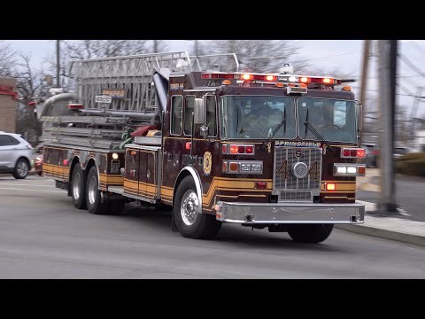 * PEAKED Q & HORN* Springfield Fire Company Tower 44 Responding