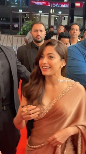 Rashmika Mandanna shines like a glam doll in saree at SIIMA Awards 2025 red carpet | FilmyTime