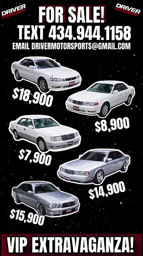 New listings, new cars, VIP’d out JDM vehicles or VIP projects! We got them! Text, call, or check us out for more information at Drivermotorsports.com #jdm #rhd #rwd #manualswap #nissan #toyota #mark2 #infiniti #crown #gloria #cedric #cedglo #vip #luxury #import #wheels #stance #drift #showcar #carporn #share #reels | Driver Motorsports