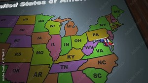 Maryland pull out from USA states abbreviations map