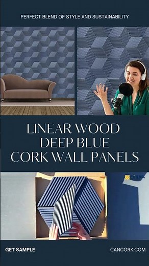 Transform Your Interior with Deep Blue Cork Wall Panels