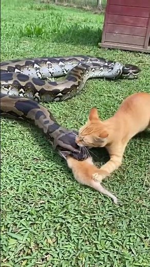 How Did Mother Cat Rescue Her Kittens From A Giant Python?😿🐍엄마 고양이는 어떻게 거대한 비단뱀에게서 새끼 고양이들을 구했을까요?