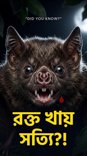 Did You Know? এক ফোঁটা রক্তেই রাত পার! ভ্যাম্পায়ার ব্যাট রহস্য 🦇🩸