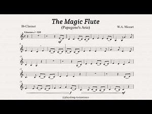 Clarinet Easy Playalong - The Magic Flute Papageno's Aria (Mozart) Sheet music & Piano accompaniment