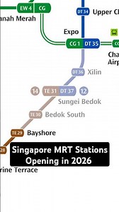 Singapore MRT Stations Opening in 2026