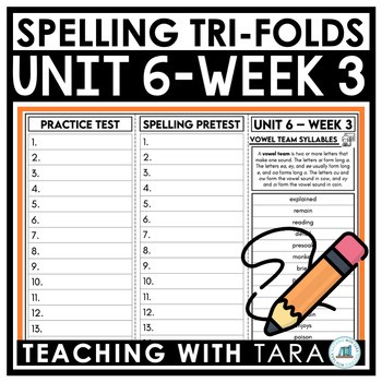 Wonders 2023 - 3rd Grade Unit 6 Week 3 - Spelling Word Practice Activities