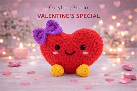 Crochet Heart Plush Pattern – Valentine’s Day Amigurumi Heart Toy PDF | Instant Download - Etsy
