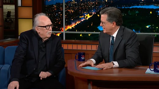 Watch Stephen Colbert gleefully bombard John Carpenter with 'The Thing' questions