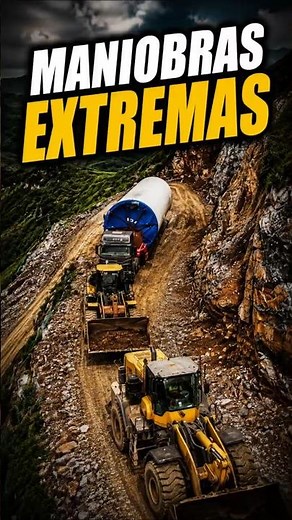 Heavy machinery: Two loaders push a truck up steep slopes