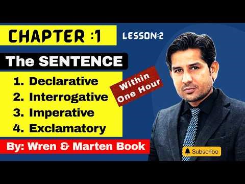 Kinds of Sentence | Wren and Marten | Chapter: 1 The Sentence #english #wrenandmartin #live