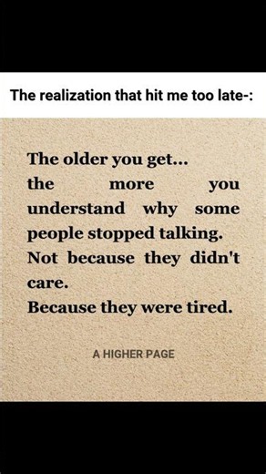 the realization that hit me too late… #lifelessons #ahigherpage