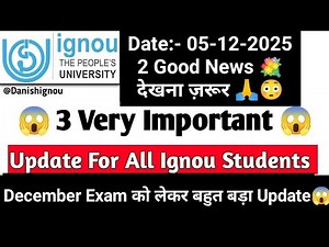 😳😱(Breaking News)3 Very Important Update For Ignou Student | Ignou Re Registration For January 2026