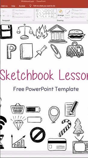 Whiteboard Animation with Free PPT Template | sketchbook lesson Free PowerPoint Template
