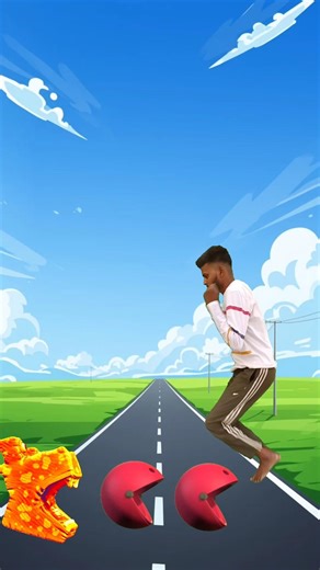 wait me jump on new colour monster Pac-Man vs yellow monster Pac-Man 😂🤣#shorts #youtubeshorts