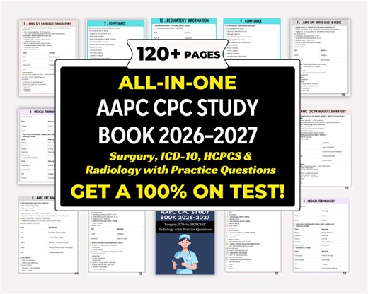 AAPC CPC Exam Ultimate Study Guide With Practice Questions & Exams Cheat Sheet - Etsy UK