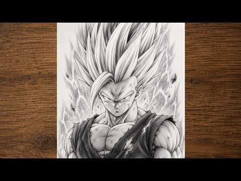 Easy Beast Gohan Drawing | Step-by-Step Anime Pencil Sketch