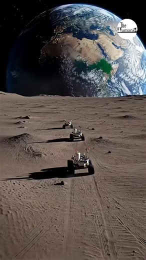 𝐓𝐇𝐄 𝐇𝐔𝐌𝐀𝐍𝐈𝐓𝐘 on Instagram: "#moon #chandrayaan3 #space #isro . . . A rare and beautiful moment unfolds on the Moon… Three lunar rovers move in unity across the dusty surface, heading toward the horizon. And above that horizon — Earth begins to rise. Glowing, silent, and fragile. This is what exploration looks like. And this is how home looks from far, far away. 🌍🌕#earthrise #spaceexploration #nasa #planet #chandrayaan3 #spaceagency #ai"