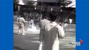 Olympic flashback: Student protests in favour of unification mar 1988 Seoul Games