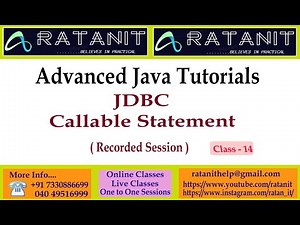 Advanced Java Tutorials || Callable Statement || JDBC || BY Mr.Ratan || Class-14