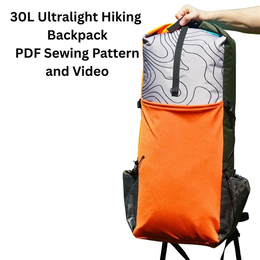 30L Ultralight Hiking Camping Backpack Sewing Pattern W/ Video - Etsy