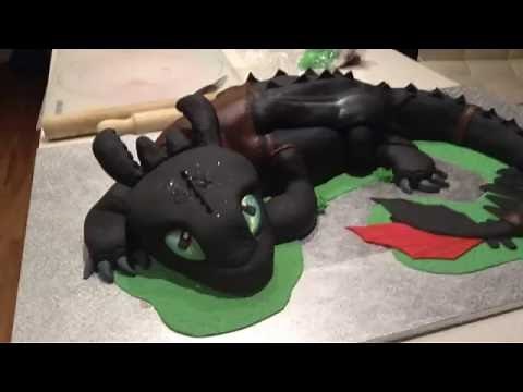 Toothless Cake - How to cake your dragon - Time lapse