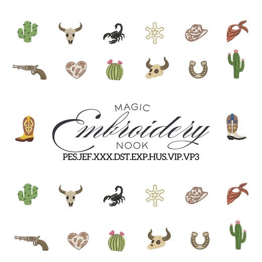 Mini Western Embroidery Bundle. Wild West Cowboy Theme Stitch. Rustic Rodeo Machine Embroidery Designs for Apparel Stitching. - Etsy
