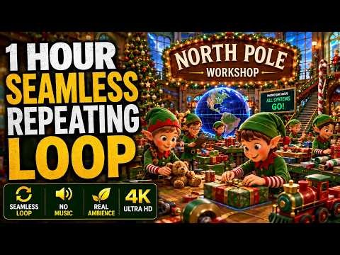 Inside Santa's North Pole Workshop | 1 Hour Looping 4K Screensaver