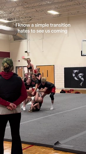 Coach = unphased. #cheer #cheerstunt #cheerfail