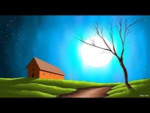 How to Draw in Ms Paint | drawing in paint in computer | paint in computer | scenery drawing