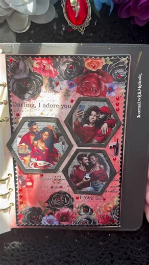 🌹🖤I love black and red roses! I got this flower tape as a free gift and I wish I could get a whole roll of it! If anyone knows where to get it from please let me know!!!! The fabulous sticker book is from @GeminiJournals!!! #creative #aesthetic #asmr #journal #fyp