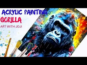 How to paint Gorilla with acrylic | abstract painting | easy painting tutorial |step by step