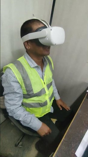 Virtual Safety Training Session Conducted by VR Set | Workplace Safety Awareness