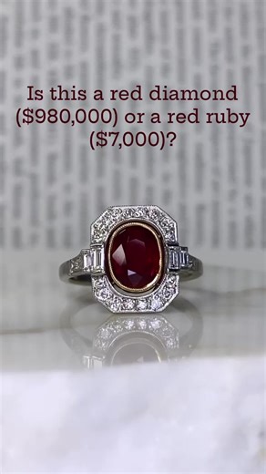 128K views · 900 reactions | Which do you think…rare red diamond or a beautiful red ruby ring! ♥️ #diamond #reddiamond #red #ruby #ring #engagementring #diamonds #rare #jewelry #explorepage #reel | Estate Diamond Jewelry | Facebook