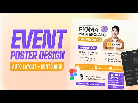 Poster Design for Events/Webinar with Bento Grid Design in Figma (+Glass Effect, Auto Layout)