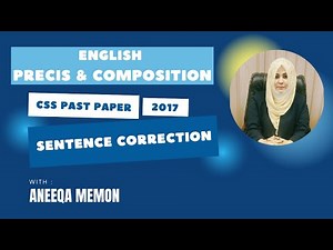 Sentence Correction with Explanation CSS 2017 | CSS 2017 Sentence Correction Solved