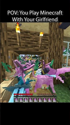 When you play minecraft your girlfriend #minecraft