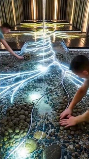 Luxury Interactive Epoxy River Floor Futuristic Flooring Renovation