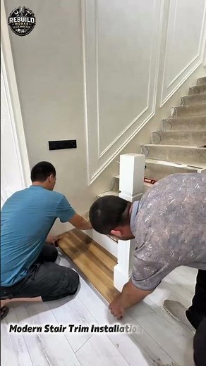 Elegant Stair Railing Installation Process 🏠✨ #Staircase #Renovation #DIY