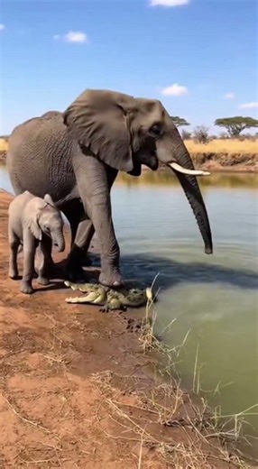 “Baby Elephant vs Crocodile: Mother’s Heroic Rescue”#crocodaileAttack
