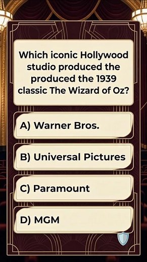 Can you name the legendary Hollywood studio behind The Wizard of Oz?