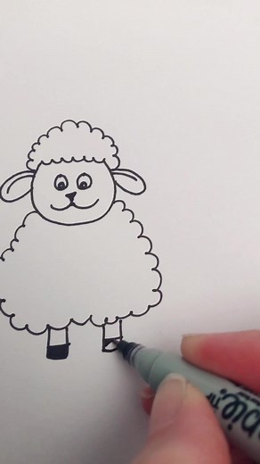 Simple Sheep Drawing Tutorial for Kids