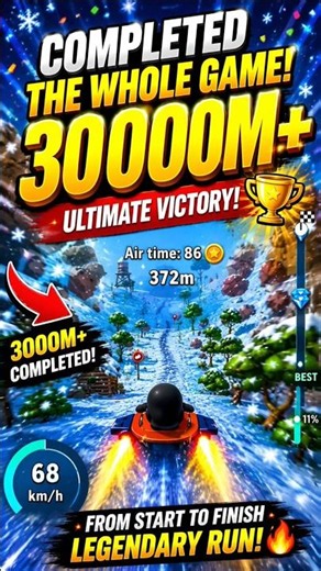 I Reached 3000m in Snow Sled Simulator! 😱 Impossible Run