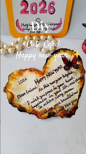 Happy new year card | Diy Cute Card | Happy new year |2026 #paperart #papercuts #Craft #youtubeshort